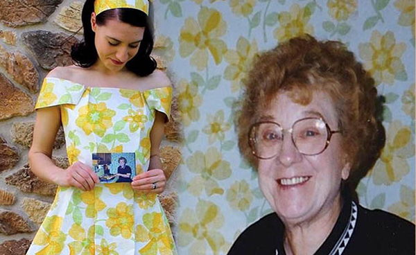 Transformó papel tapiz de su abuela en un vestido lleno de recuerdos - 1