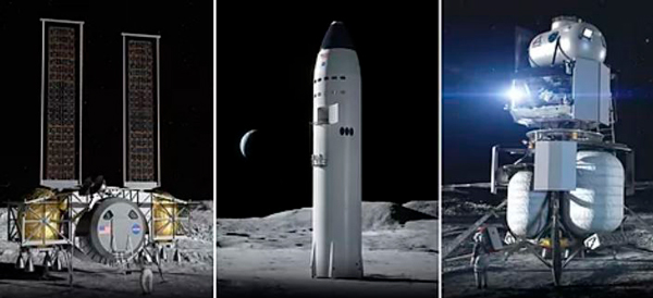 En una de estas tres naves viajarán los humanos que regresen a la Luna - 1