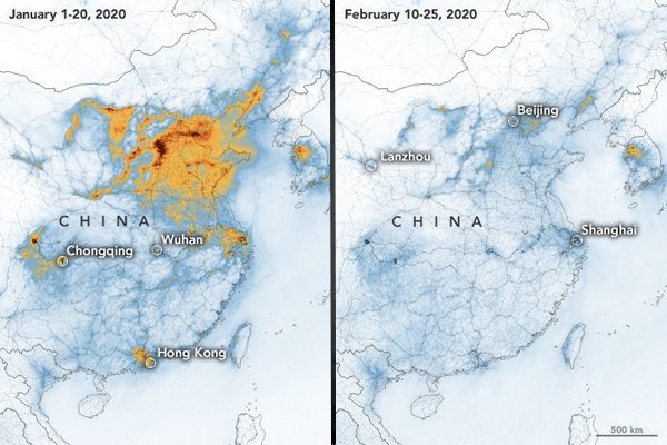 Surto de coronavírus causou redução drástica da poluição na China - 1