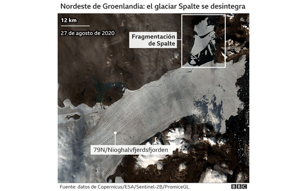  Imágenes satelitales: se quebró la última gran plataforma de hielo de Groenlandia - 1