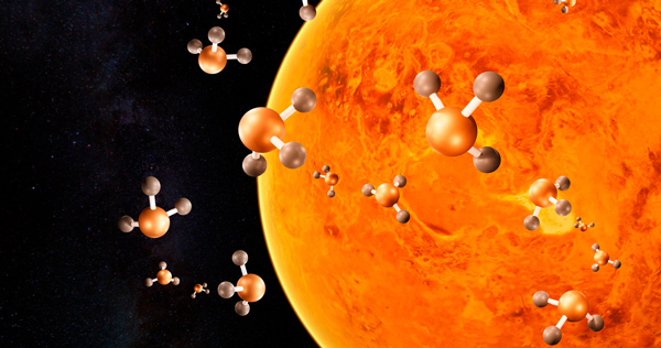 Ilustración con la detección de fosfina y fósforo en la atmósfera de Venus.